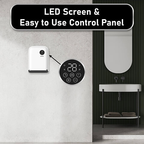 Bathroom fan heater touch panel control